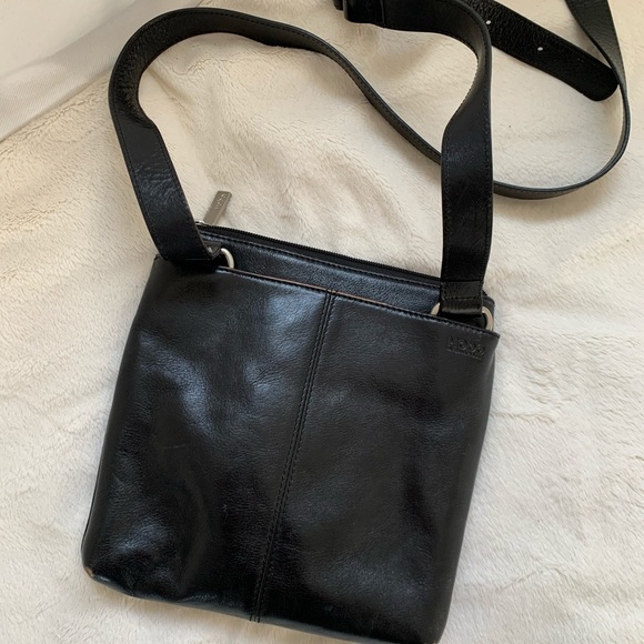 BLACK HOBO BAG W/RED LINING - Picture 2 of 7